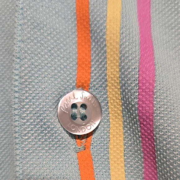 Paul Smith Light Blue Polo with Multicolor Stripes - Picture 5 of 10